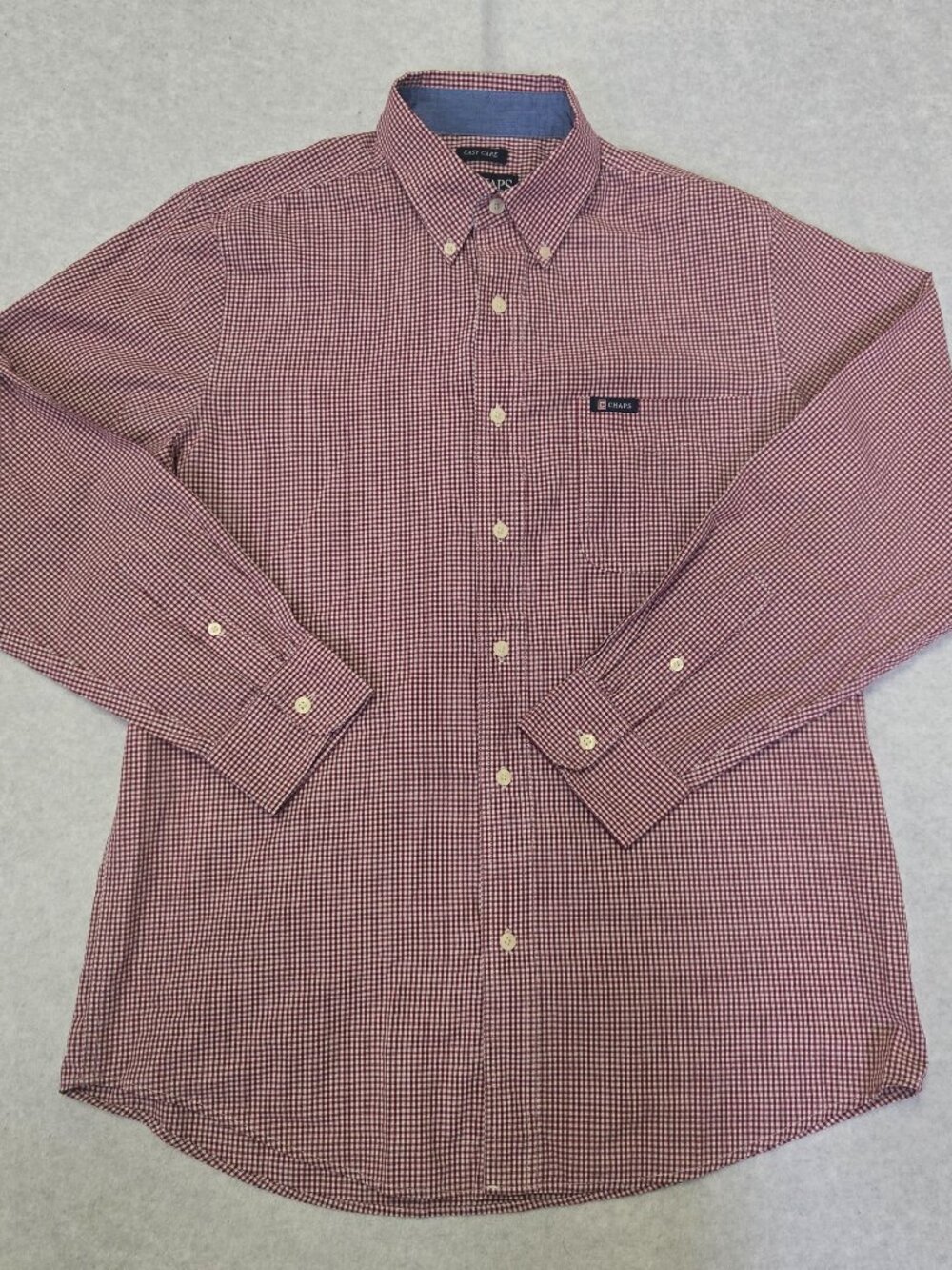Chaps Men's Long Sleeve Button Down Casual Shirt Medium Easy Care